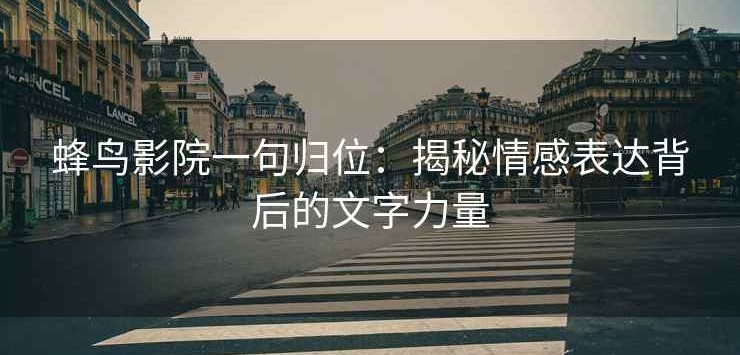蜂鸟影院一句归位：揭秘情感表达背后的文字力量